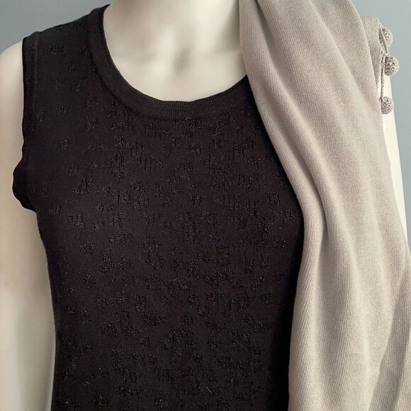 Jones New York Black Lurex Med Sleeveless Dress - Picture 5 of 9